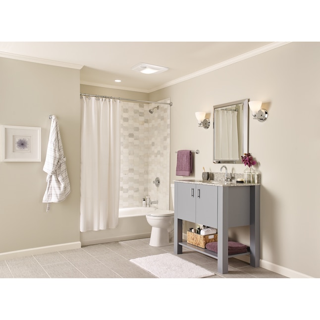 110 Cfm White Lighted Bathroom Fan, Best 110 Cfm Bathroom Fan With Light