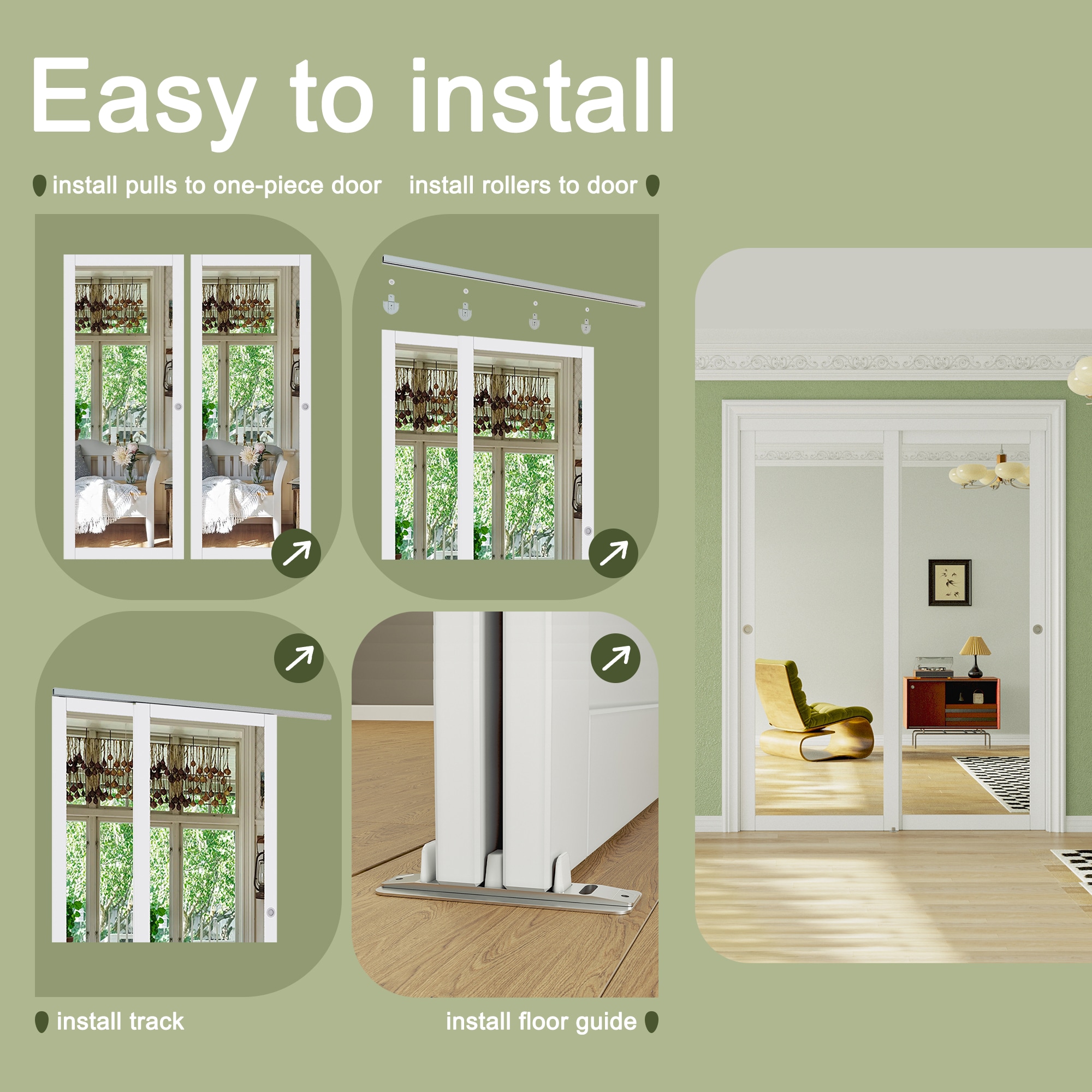 JUJUBON IN-CD-SLDQ-SD-1L-96 Bifold-Sliding-Closet-Doors - View #5