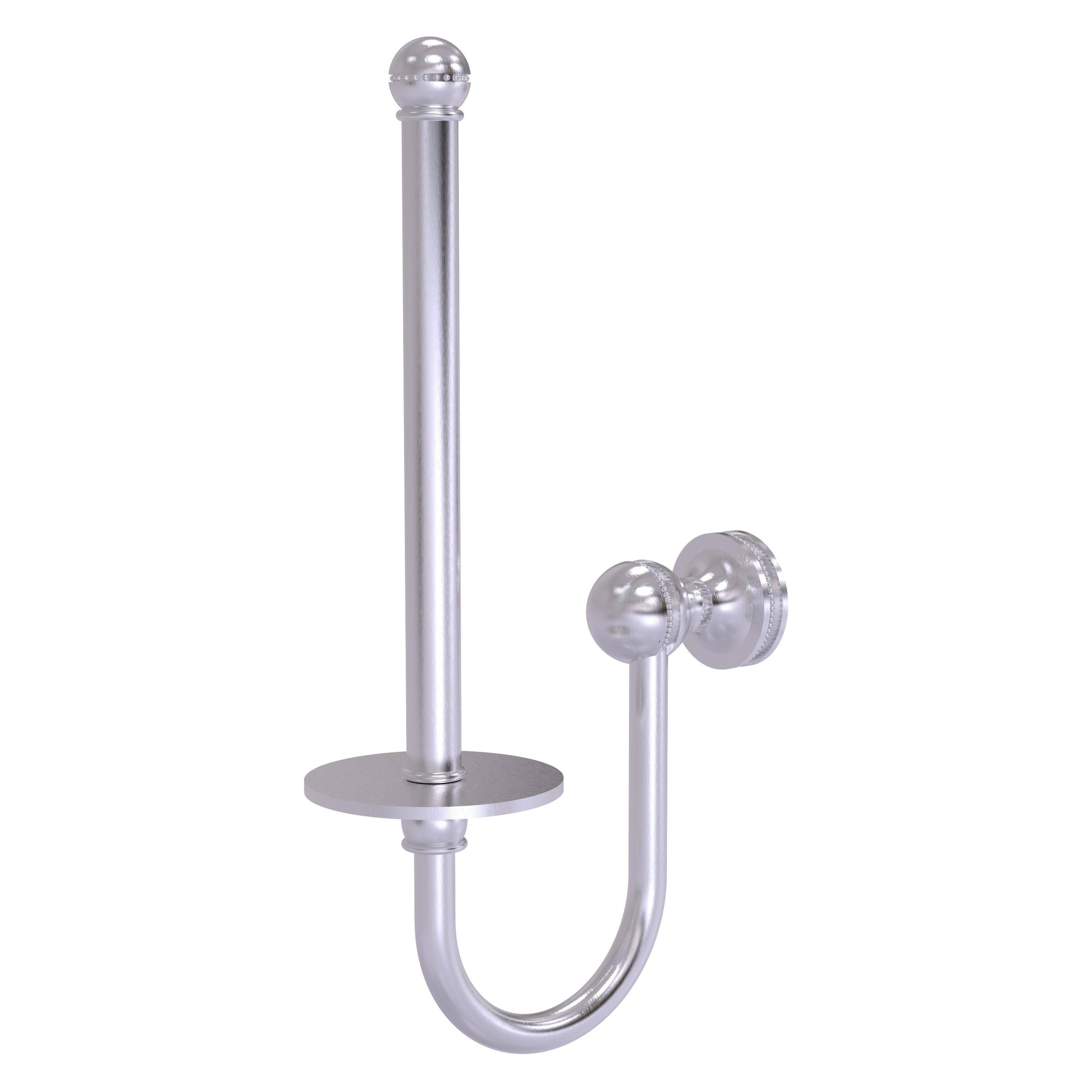 Allied Brass MA-24U-SCH Mambo Satin Chrome Wall mount Single post Toilet Paper Holder 1 -Rolls