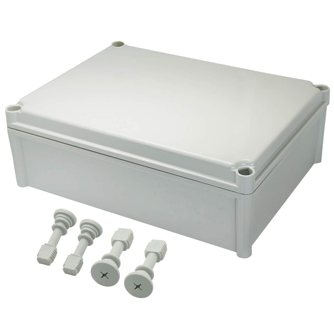 Misopily Waterproof Junction Box ABS Plastic Dustproof Electrical Project Enclosure Grey 14.96 x 11.02 x 5.12 inch durable home and garden #LMS0821M455