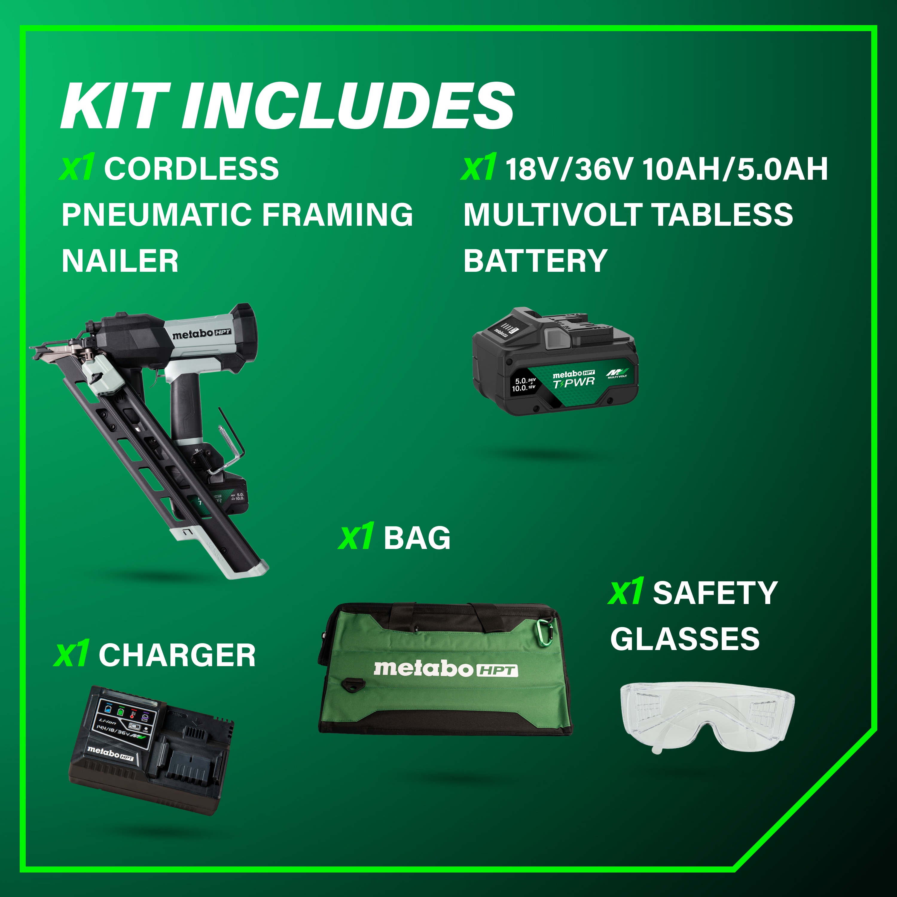 Metabo HPT NR1890DCBQRY Cordless-Nailer - View #7