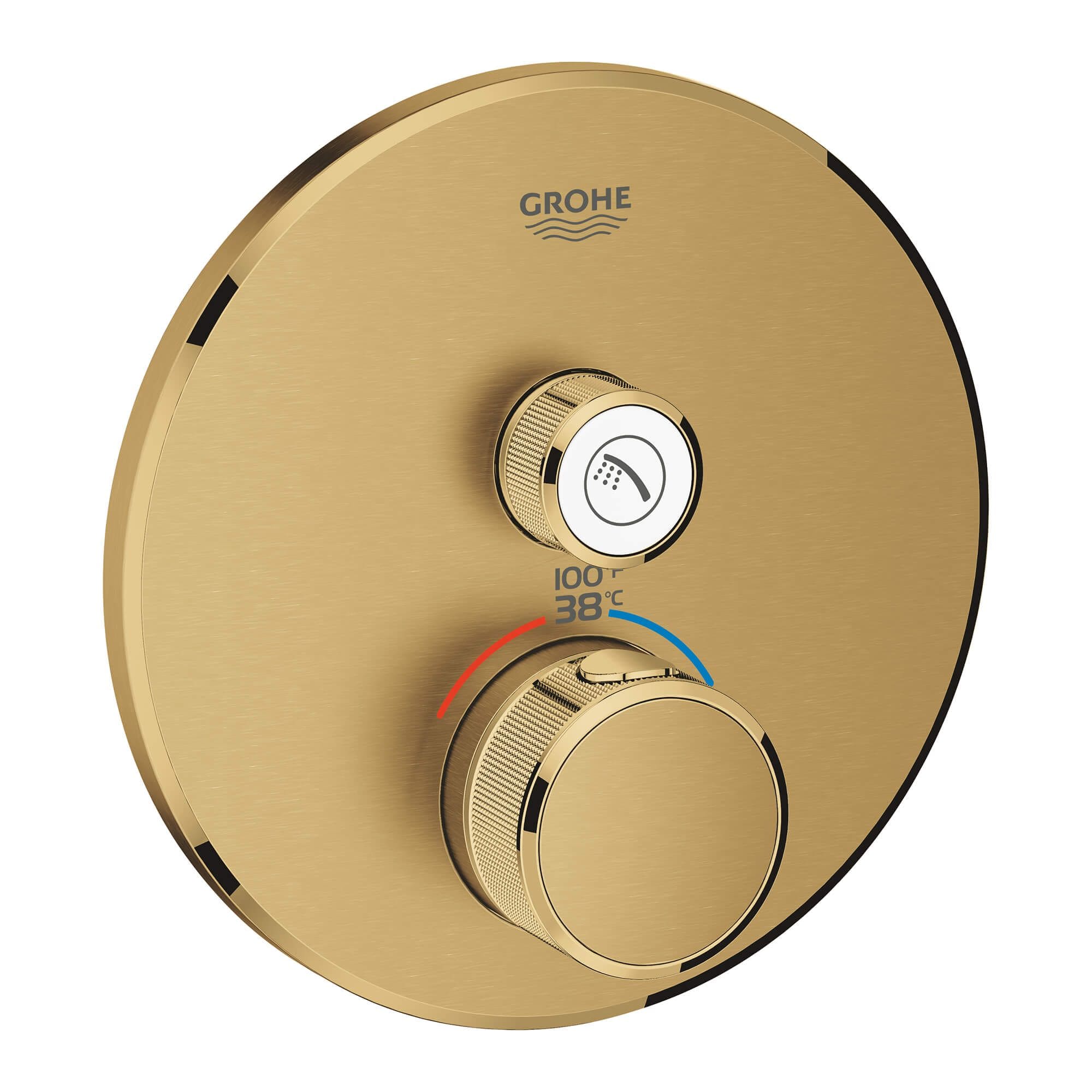GROHE 29136GN0 Brushed Cool Sunrise 2 -Handle Push-button Shower Faucet Handle