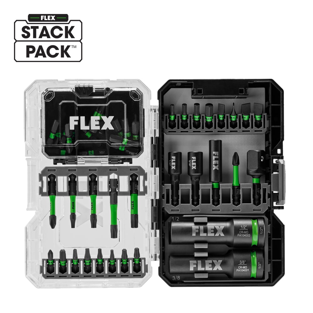 FLEX STACK PACK IMPACKS 1/4-in x Impact Driver Bit (45-Piece) in the Impact  Driver Bits department at