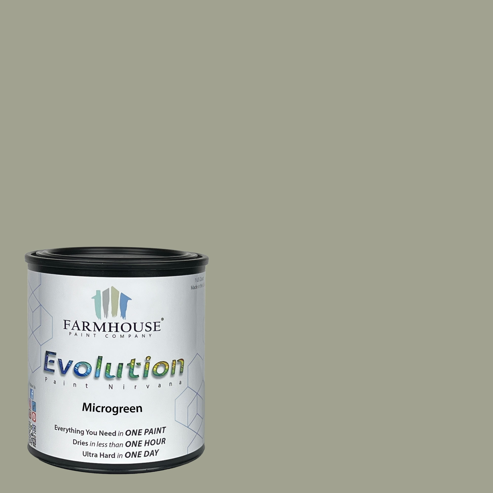 Evolution Paint EVP-MG-Q Satin Micro Green Enamel ( 1-quart )