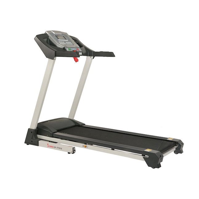 Sunny Health & Fitness Foldable Treadmill with LCD Display, 12 Workout  Programs, Bluetooth Connectivity, and Built-in Speakers - Silver in the  Treadmills department at