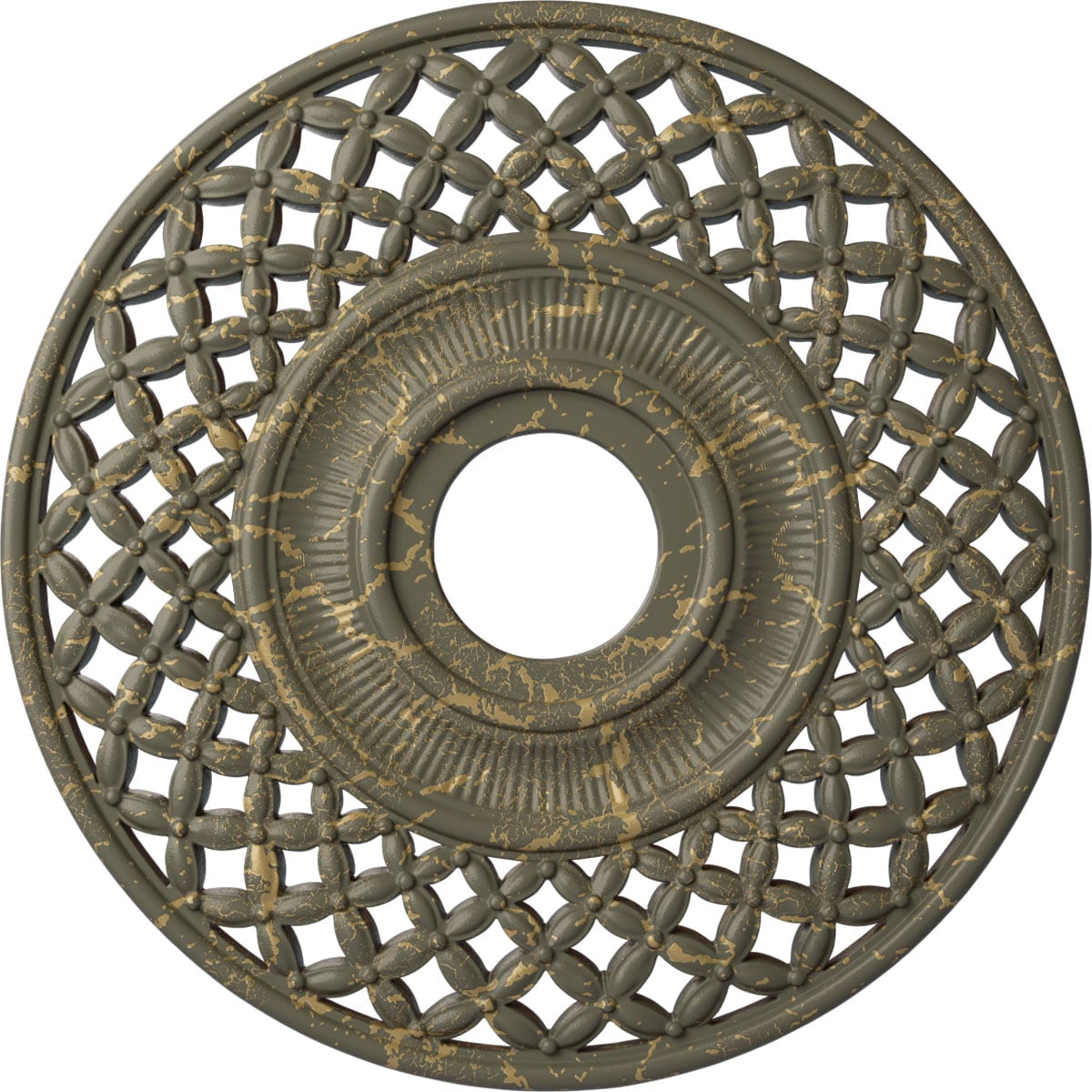 Ekena Millwork CM22RBWHC Robin 22.25-in W x 22.25-in L Painted Witch Hazel Crackle Polyurethane Whole Ceiling Medallion