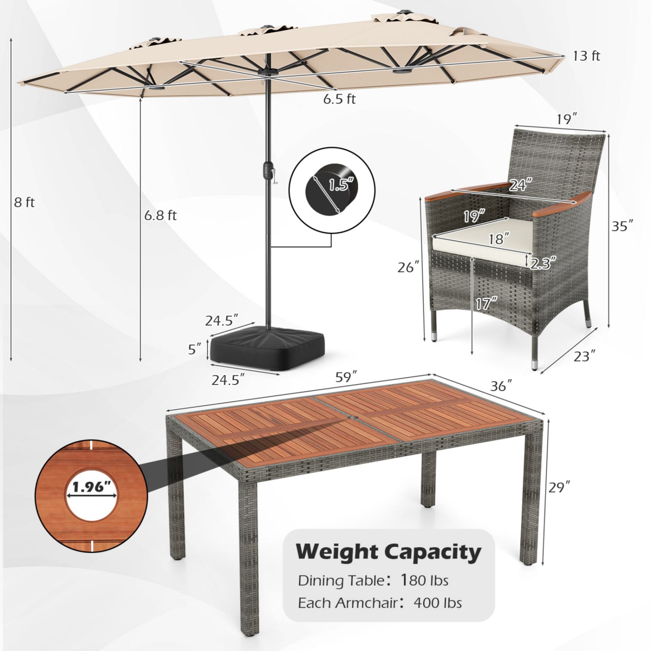 LIVIZA TDZ12263BE71815-X Patio-Dining-Sets - View #2