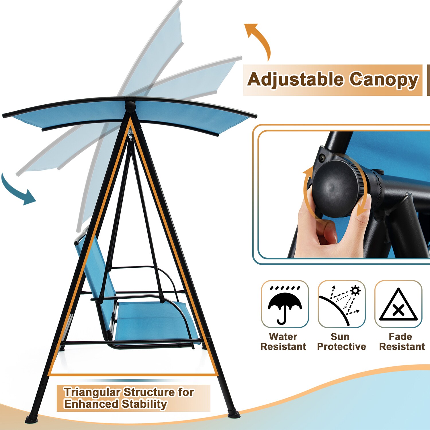 WELLFOR TDG10403NY Swing-Gliders - View #8