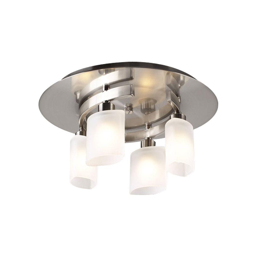 PLC Lighting 648 SN 1-Light 13-in Satin Nickel Halogen Flush Mount Light