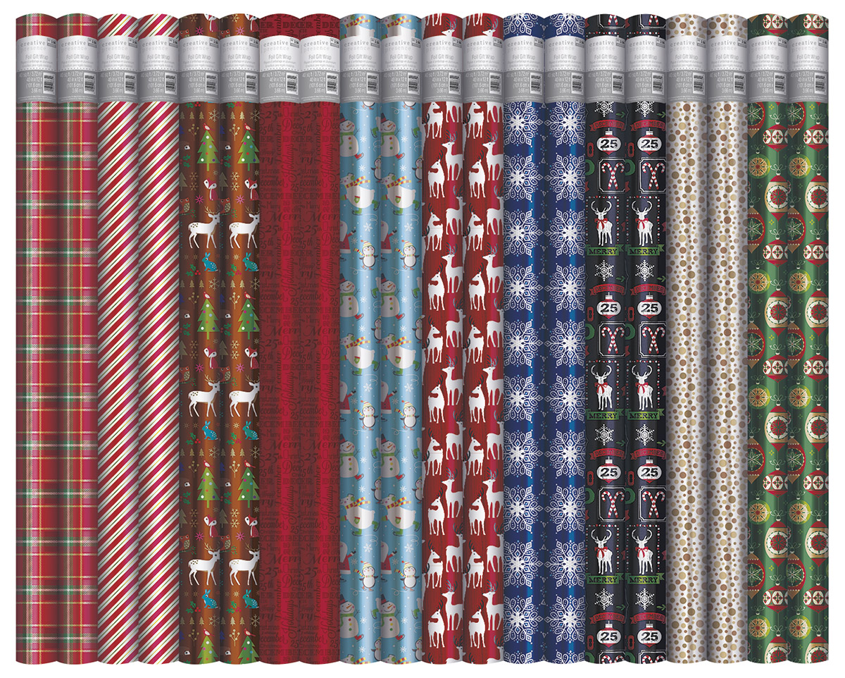 Creative Presence IG81880 3.33-ft x 12-ft Christmas Wrapping Paper