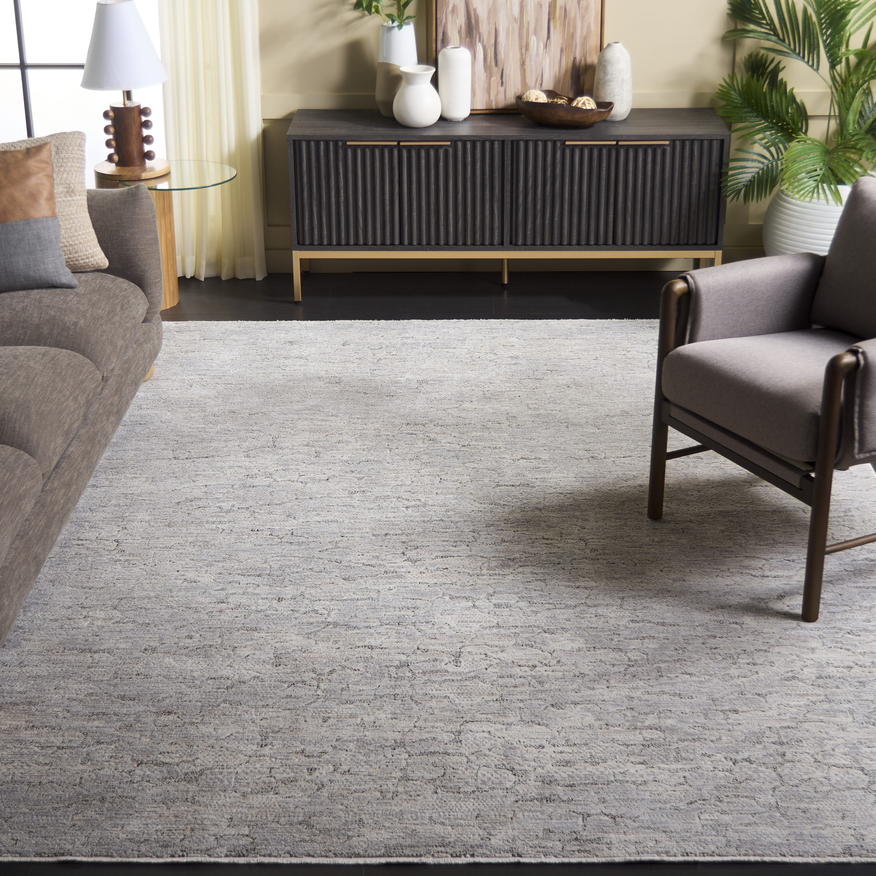 Garnet 412F Grey / Ivory 9 x 12 Rectangular Area rug