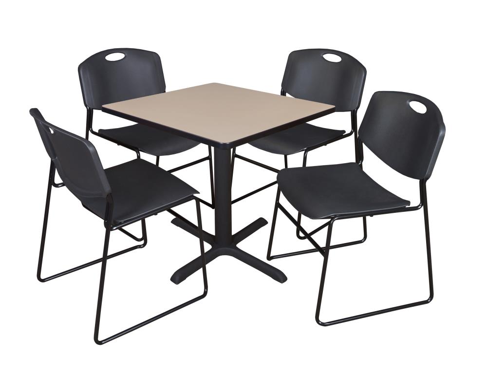 Regency TB3030BE44BK Breakroom Off-white 4-Person Training Table (30-in W x 29-in H)