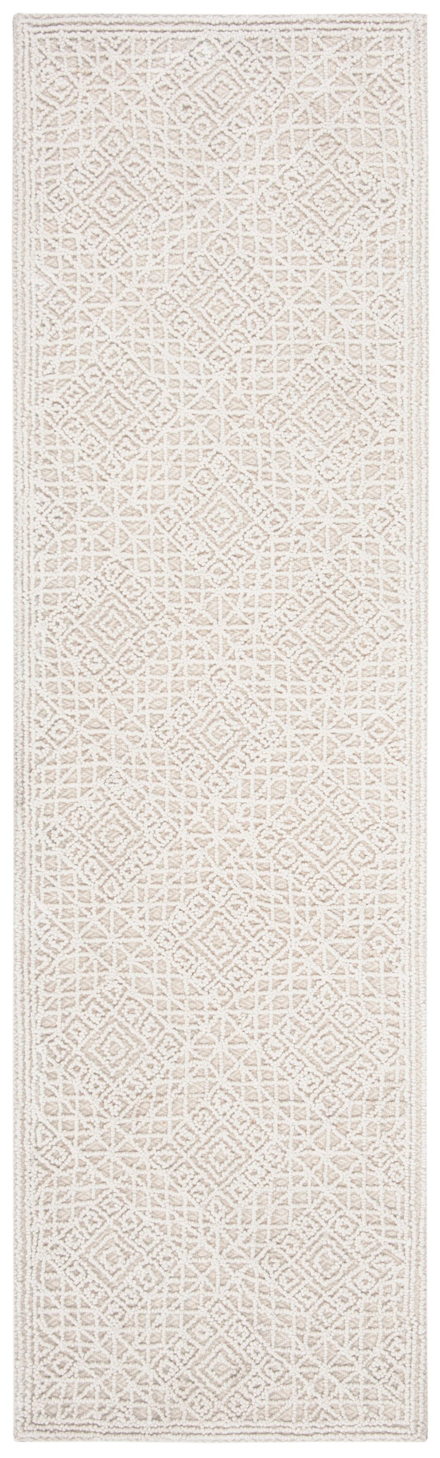 Safavieh TRC255B-28 Trace Gauri 2 x 8 (ft) Tufted Wool Light Beige Rectangular Indoor Geometric Farmhouse/Cottage Runner rug