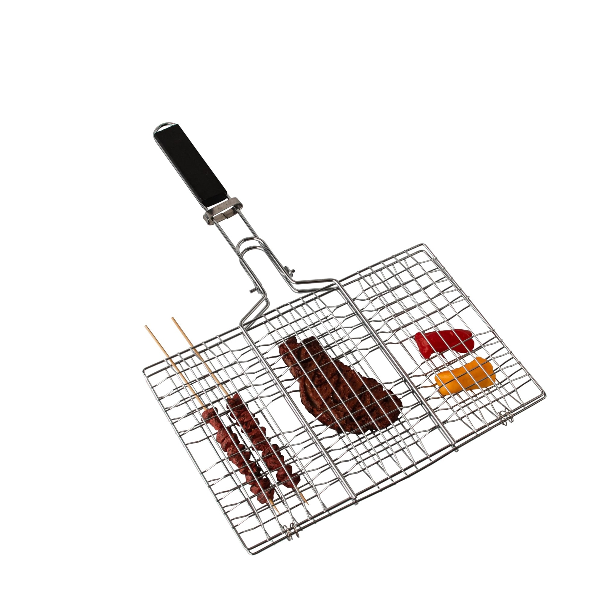 JVFCXXV  Stainless Steel Grill Basket Foldable BBQ Grilling Rack for Meat Steak Fish Chicken Vegetables Outdoor Grill Accessories