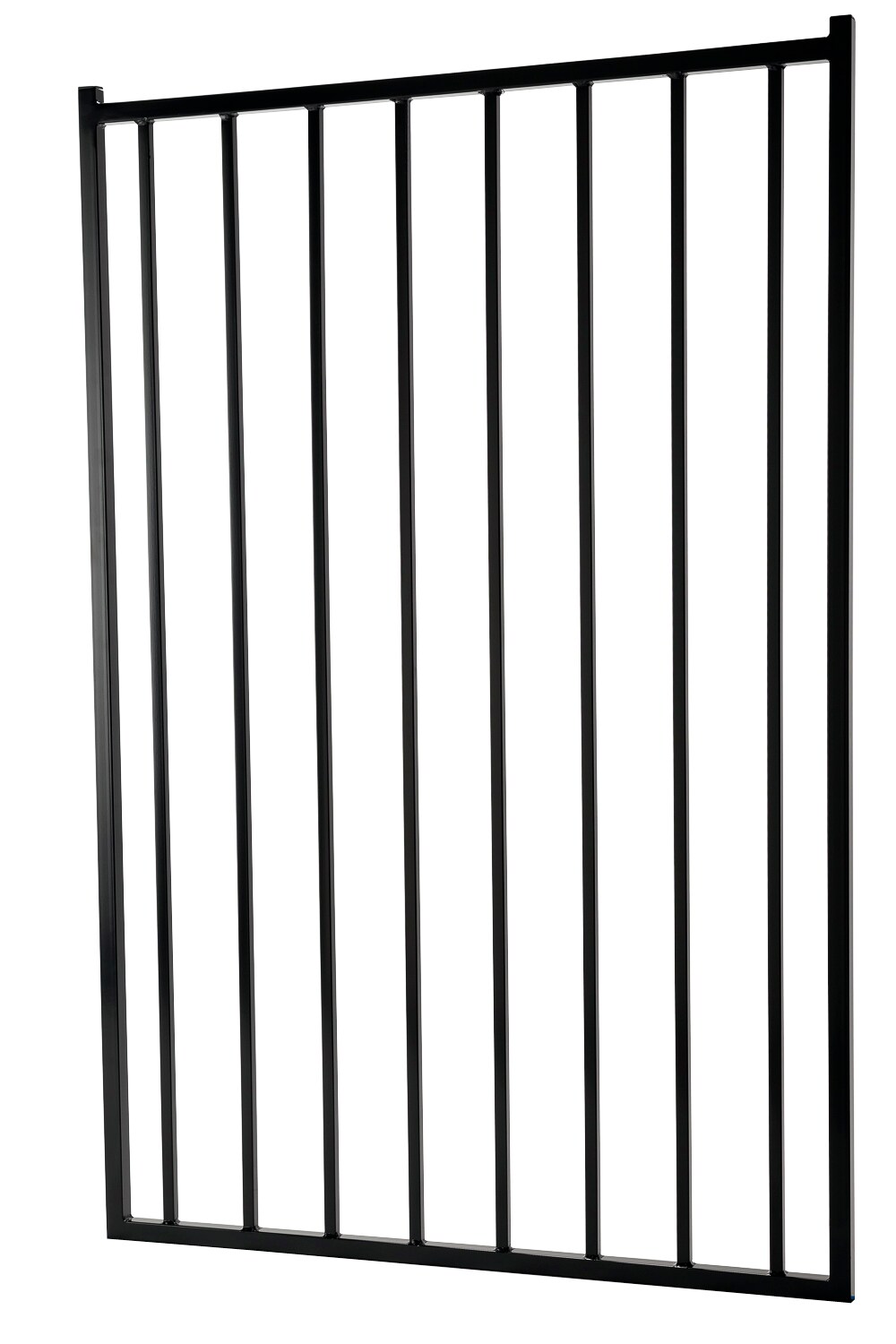 Merchants Metals 5-ft H x 4-ft W Black Galvanized steel Security and yard Walk-thru Decorative metal Fence gate