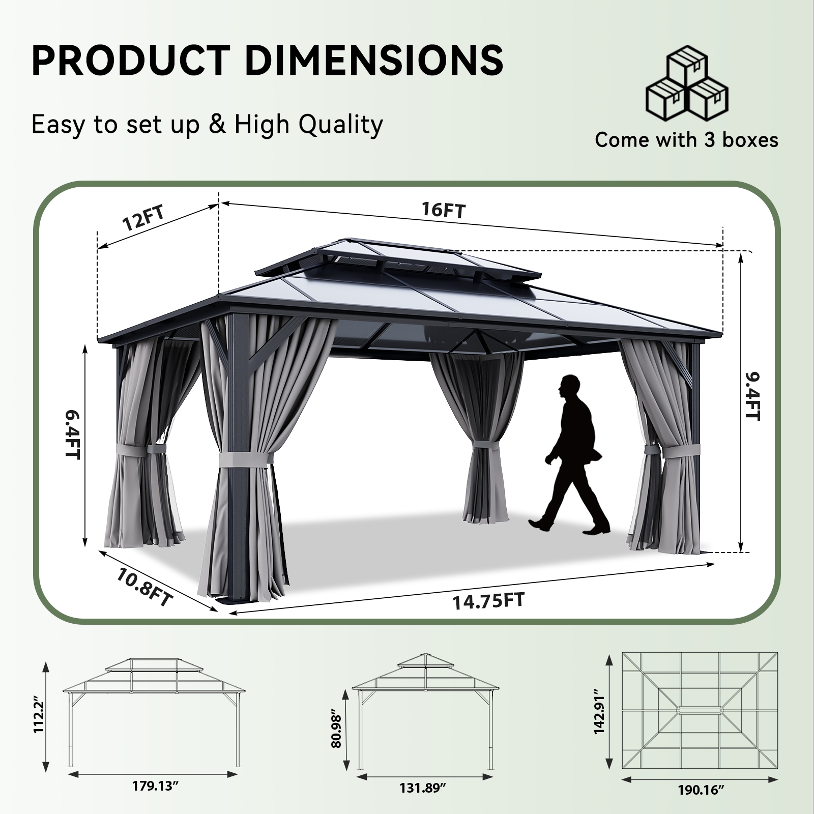 AOXUN AX-401G12 Wood-Resin-Gazebos - View #5
