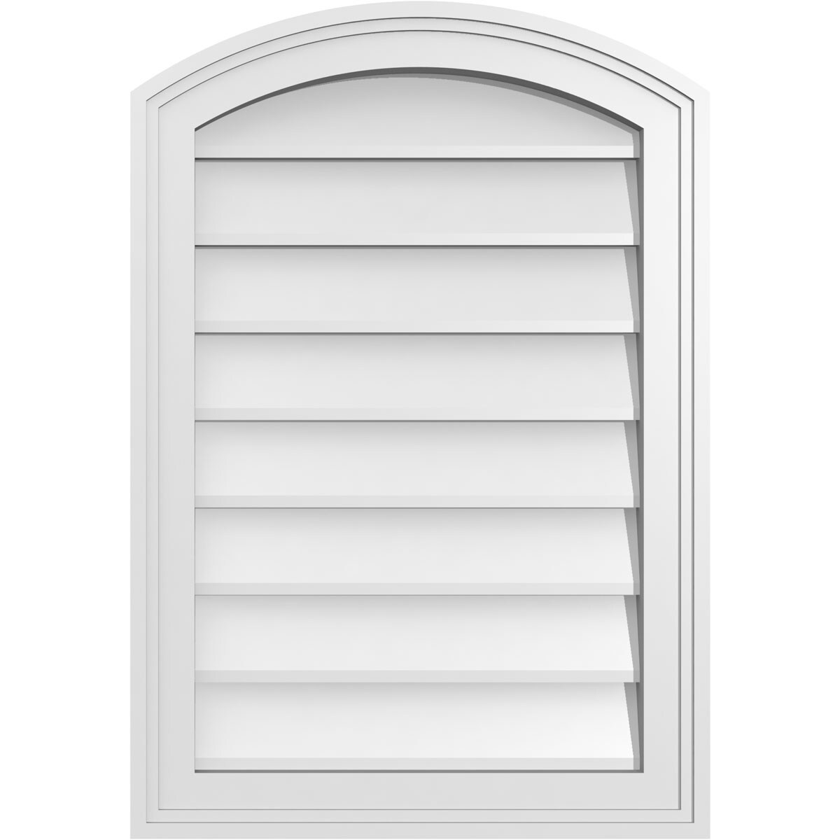 Ekena Millwork GVPAR18X2602SN 18-Inches x 26-Inches Off-white Round top PVC Gable Louver Vent