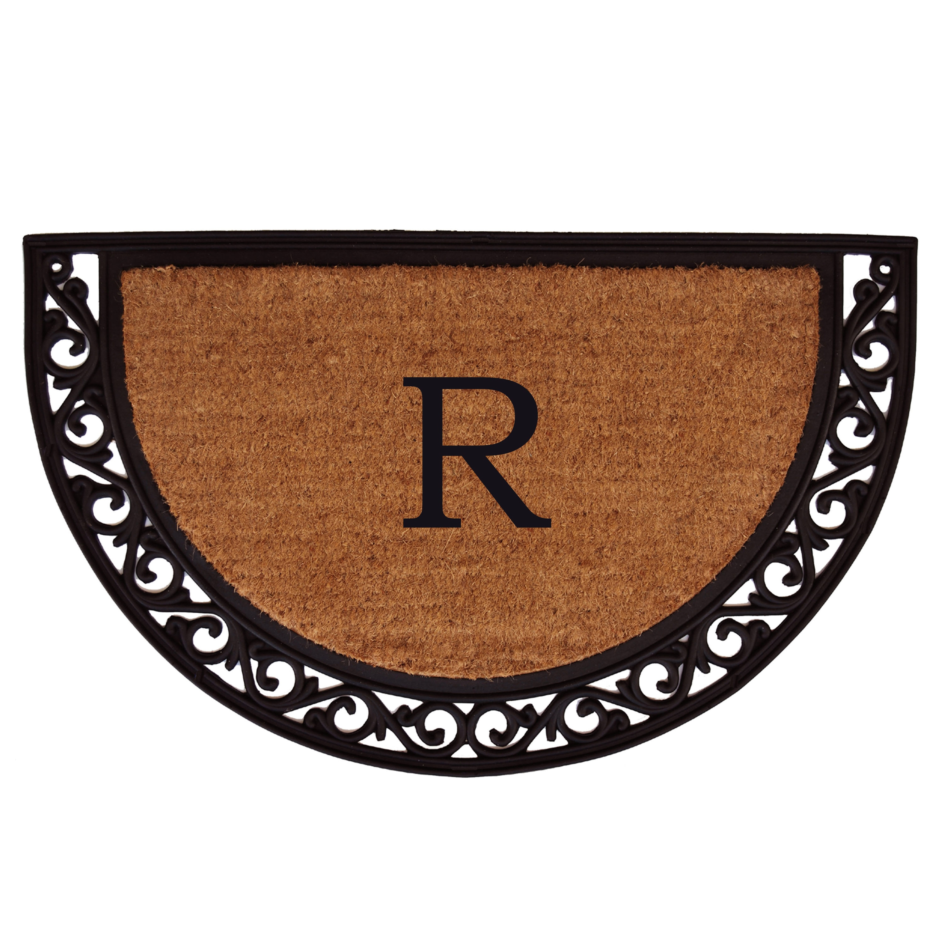Callowaymills 100101830R Natural/Black Coir/Rubber Non-Slip Grip Indoor or outdoor Decorative Door Mat