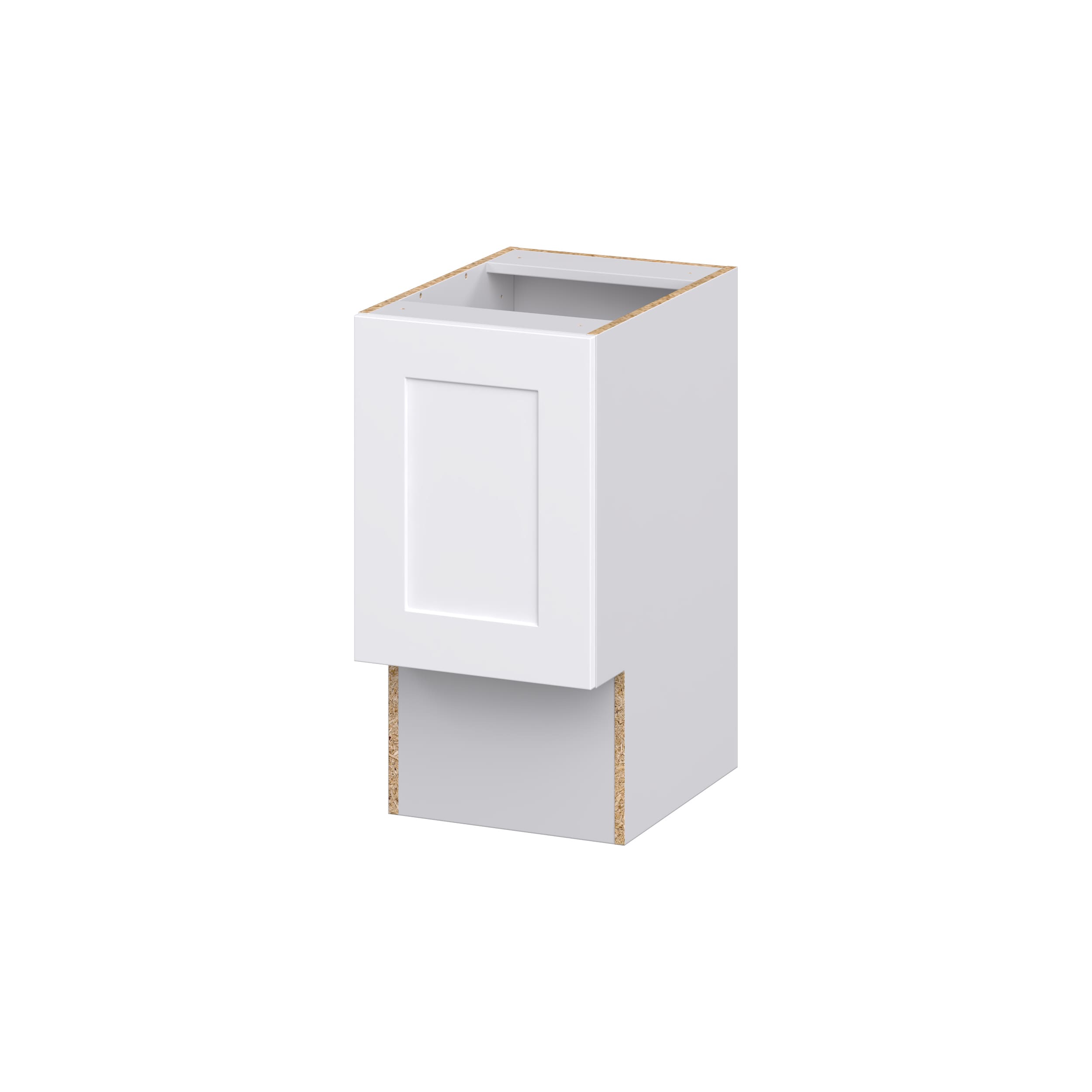 Hugo&Borg Jolie 15-in W x 34.5-in H x 16-in D Warm White Base Fully Assembled Cabinet (Glass Panel Shaker Door Style)