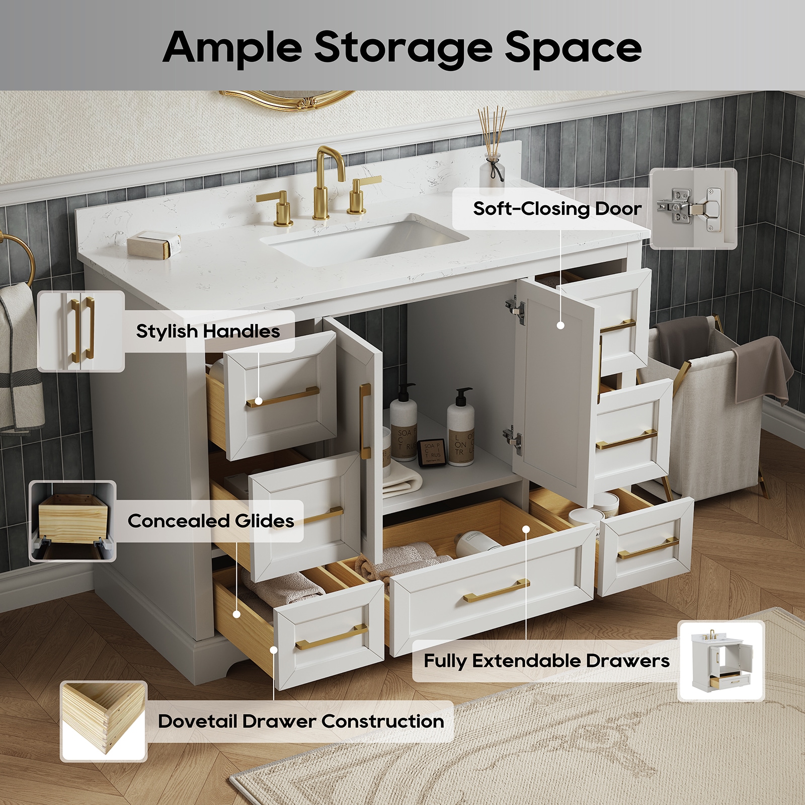 DELUXE LIVING V24028-48FG Bath-Vanity-Combo - View #10