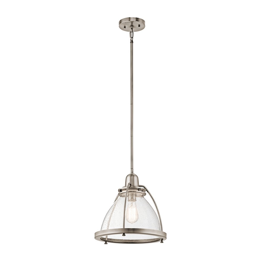 Kichler Silberne Classic Pewter Transitional Seeded Glass Bell Hanging ...