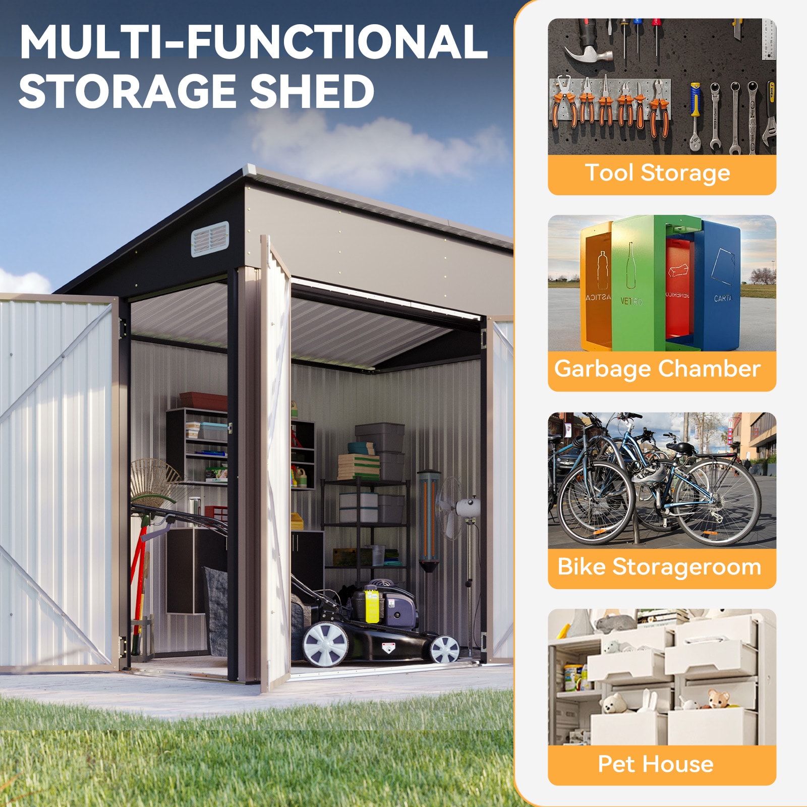 AOXUN AX-00402R Metal-Storage-Buildings-Sheds - View #5