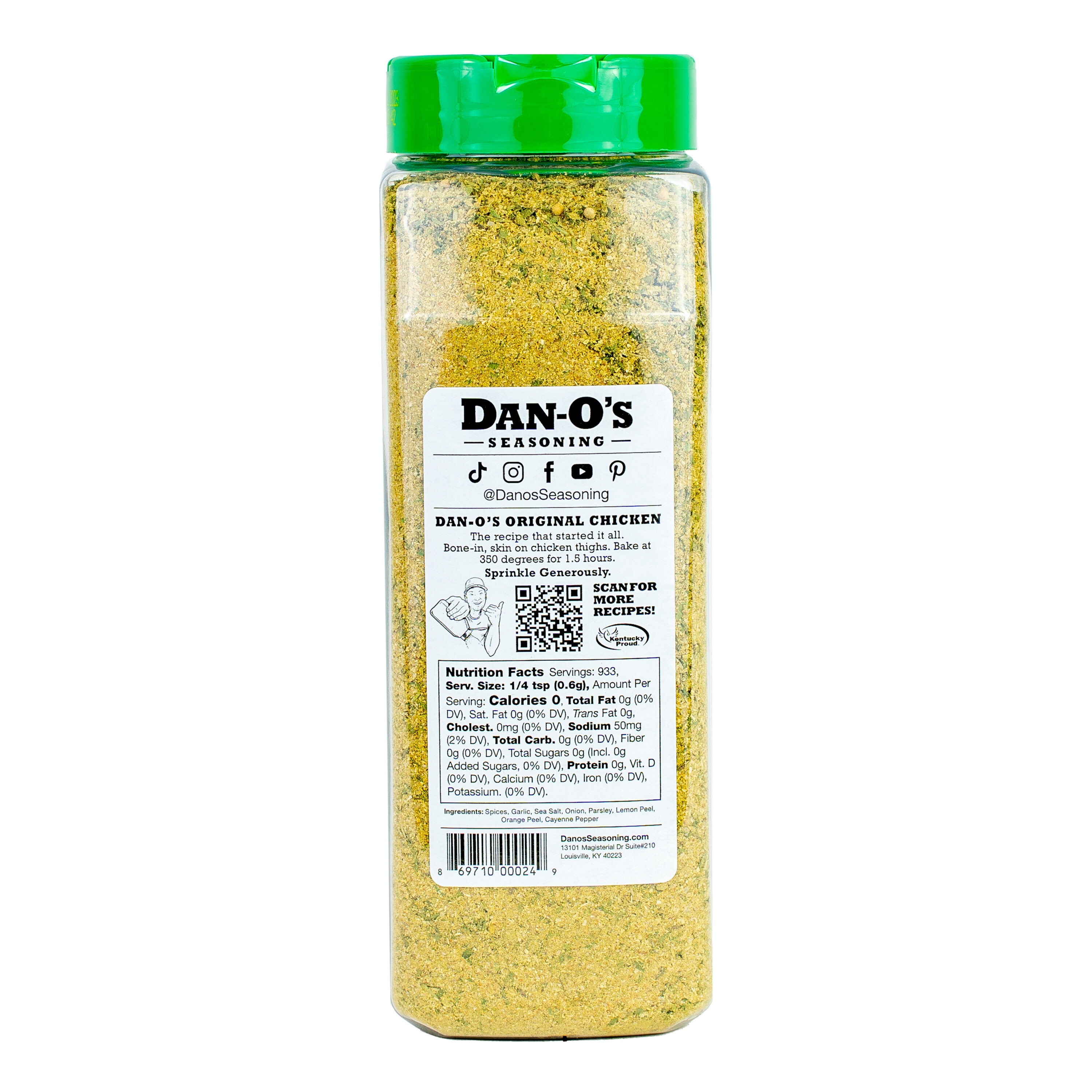 Dan-O's Original Seasoning Green Top Low Sodium No Sugar or MSG danos (3.5  oz)