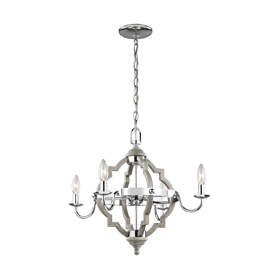 Sea Gull Lighting Socorro 22 in. W 4-Light Washed Pine Chandelier Sea Gull Lighting Socorro 22 in. W 4-Light Washed Pine Chandelier