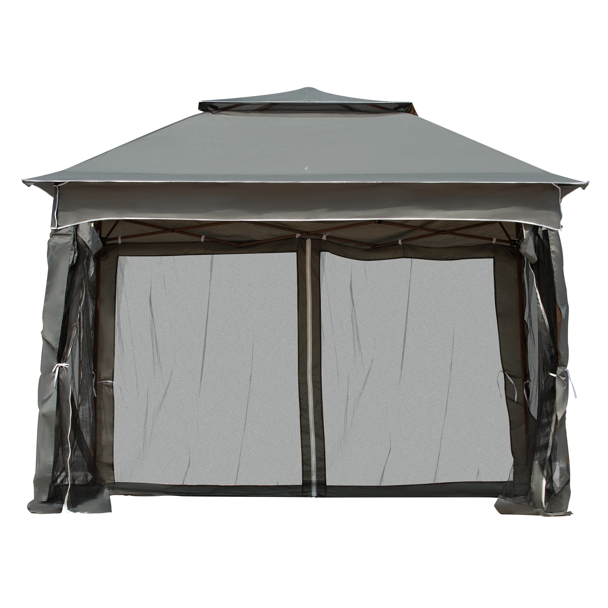 ToolCat BZ2-47-PW 10.7-ft x 10.7-ft Gray Gazebo with Soft Top Roof