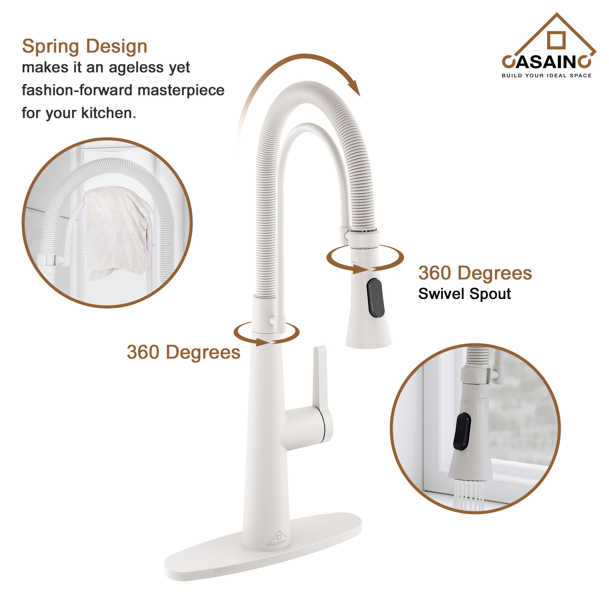 CASAINC CA-D0462-MW Kitchen-Faucets - View #4