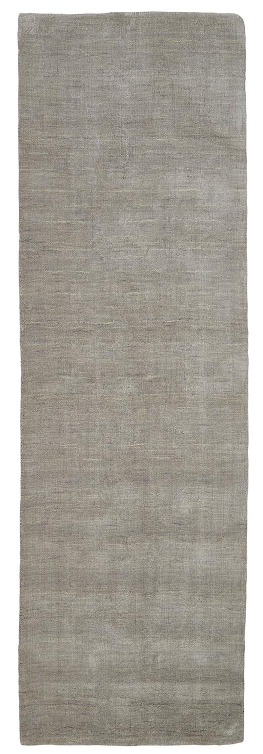 Hand-Knotted Light Gray Wool Runner Rug, 2'6" x 8'