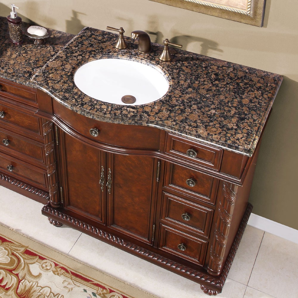 Silkroad Exclusive 56-in English Chestnut Undermount Single Sink ...