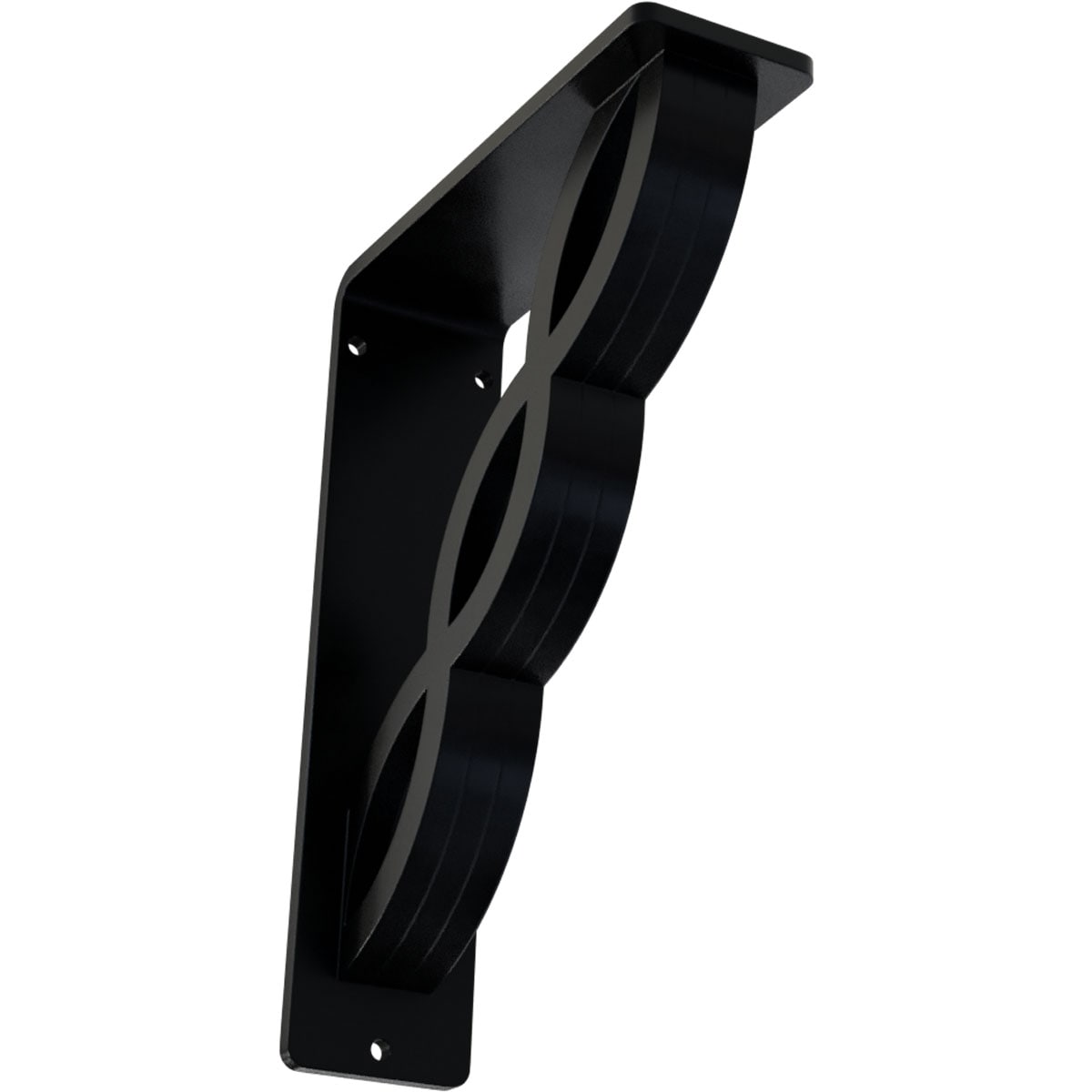 Ekena Millwork BKTM02X05X08TLO Loera 5.5-in x 2-in x 8-in Black Wrought iron Countertop support bracket