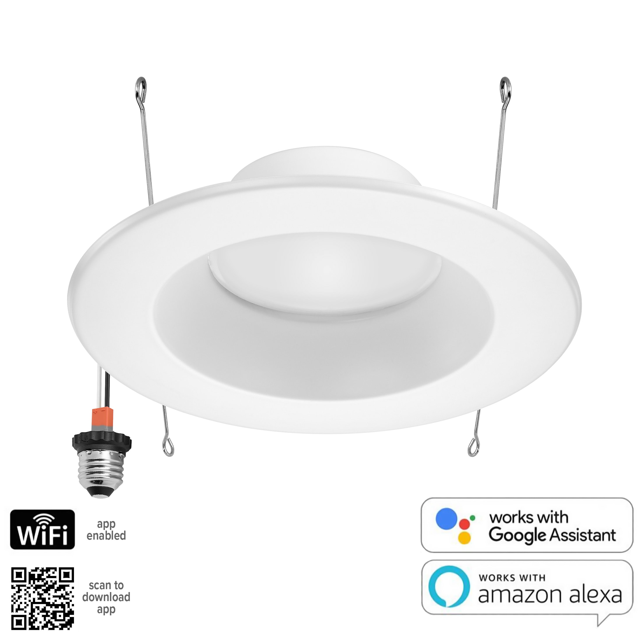 Luvoni 6-Inch White LED Smart Downlight with WiFi