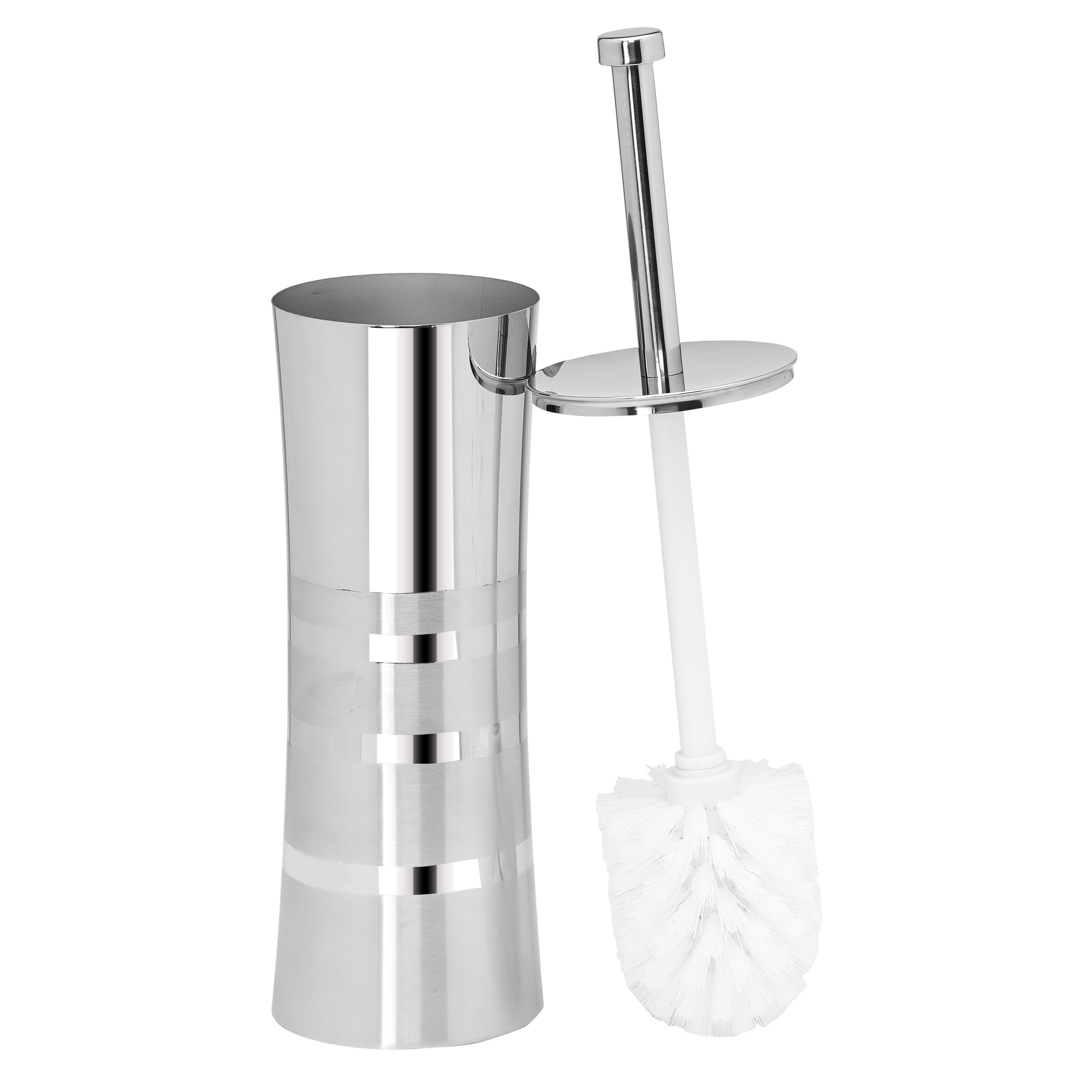Toilet Brush Set Chrome Toilet Brush for Tall Toilet Bowl and Toilet Brush  Holder with Lid Great Toilet Bowl Cleaner Home-it