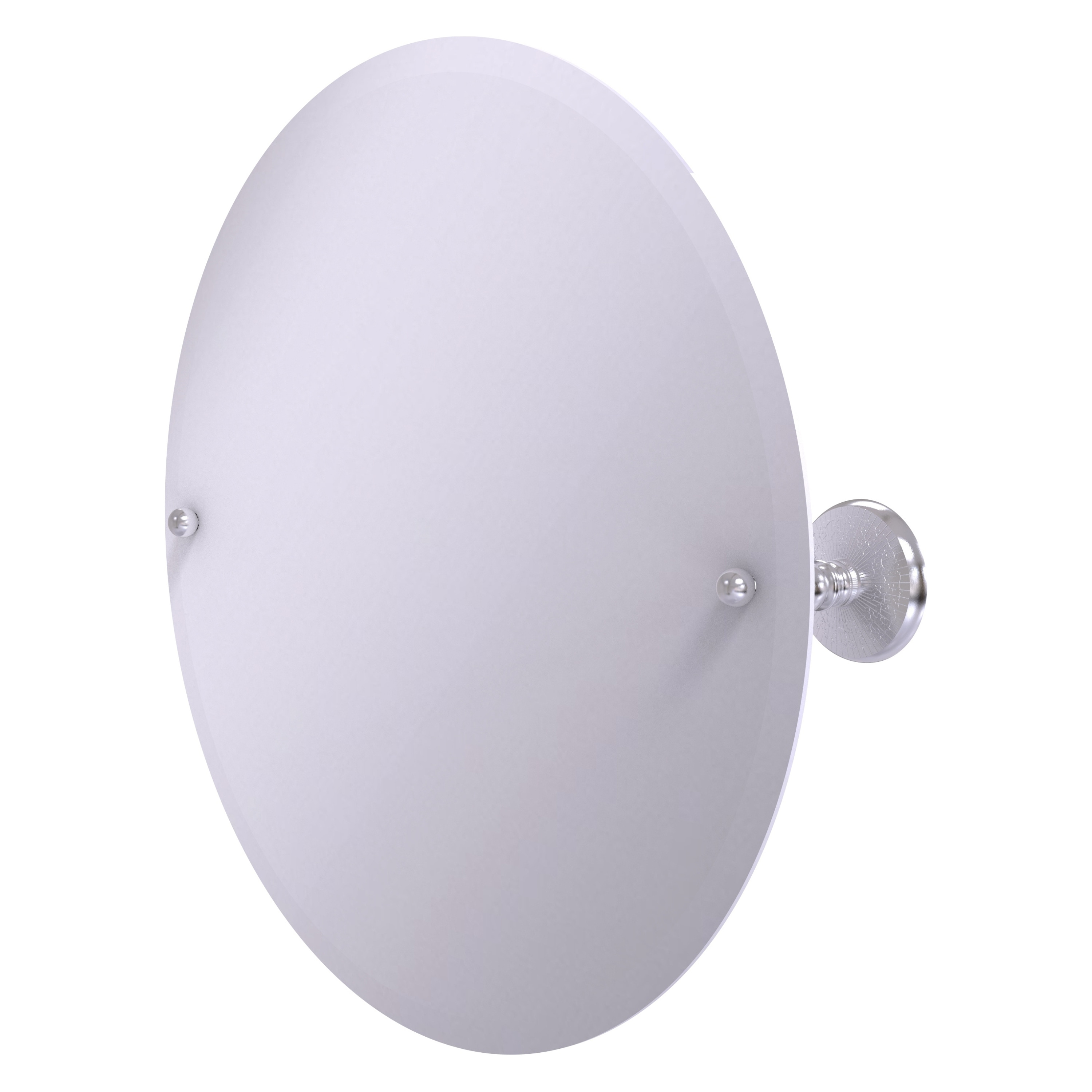 Allied Brass PMC-90-SCH Prestige Monte Carlo 22-Inches x 22-Inches Beveled Frameless Round Tilting Bathroom Vanity Mirror ( Satin Chrome )