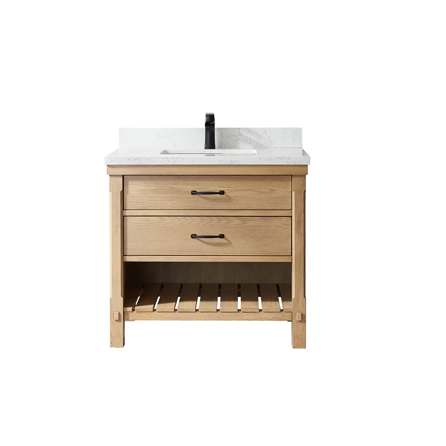 Vinnova Valencia 36-in Washed Ash Undermount Single Sink Bathroom ...