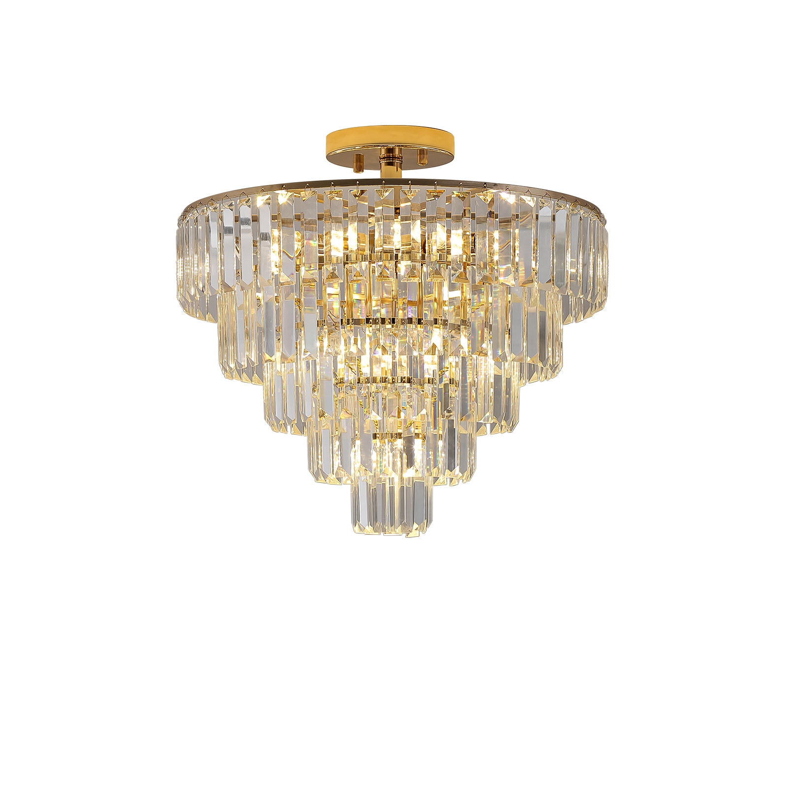 Vintage Brass Chandelier Crystal Bowl Hanging Foyer Light Prisms Gold  Antique French 