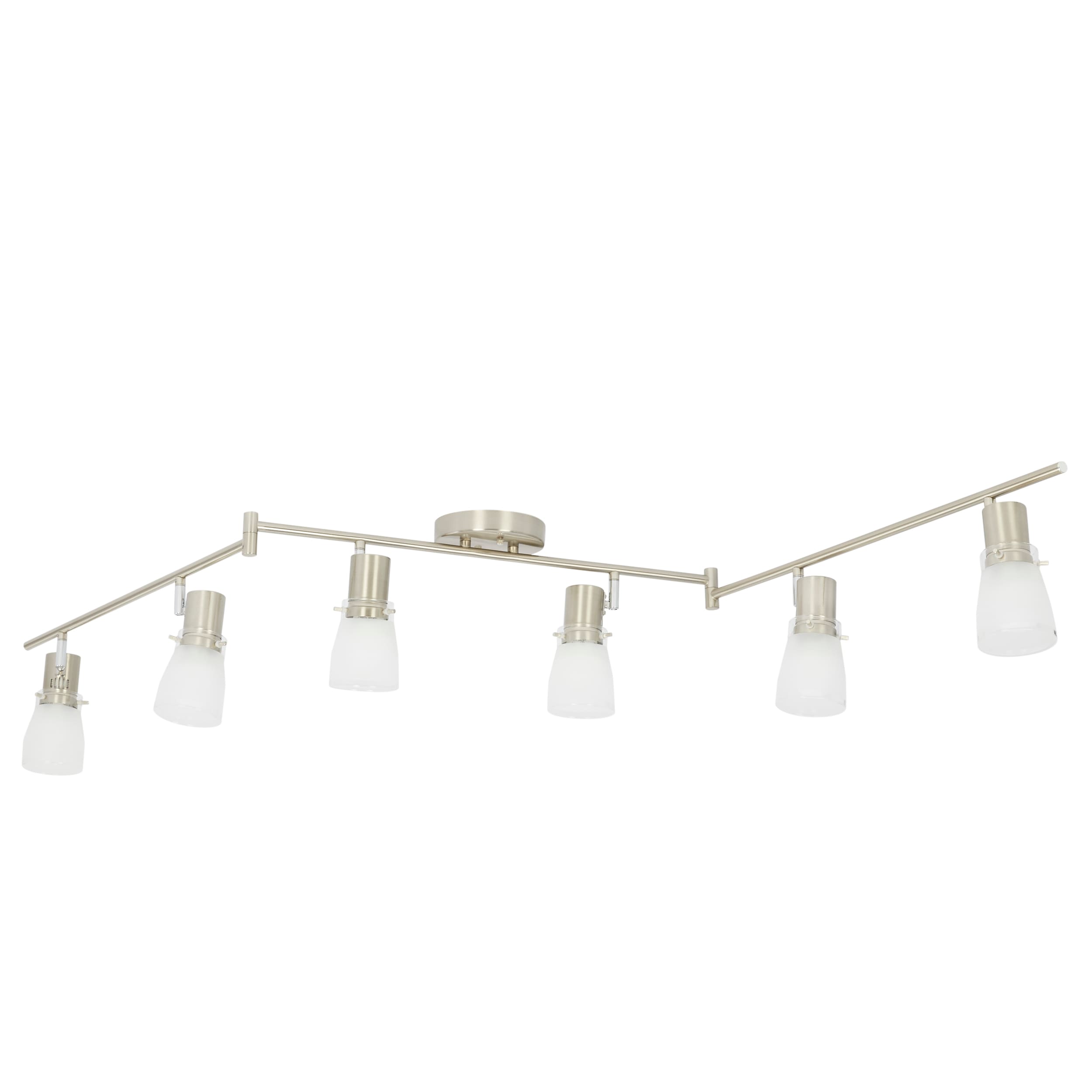 allen + roth SL-241-6T-BN 46-in 6 -Light Brush nickel Medium base (E-26) Modern/contemporary Track Bar