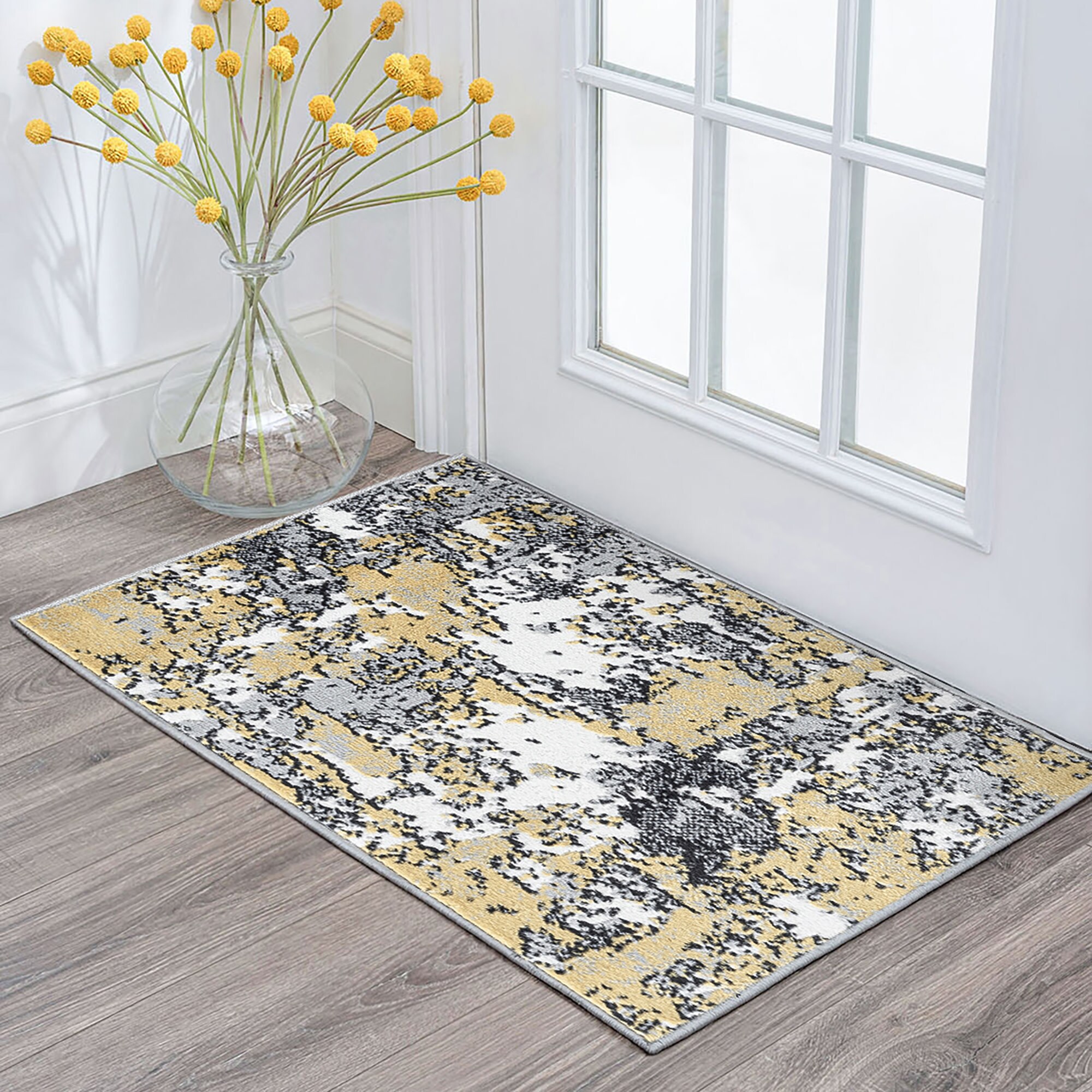 Tayse WYT1011 2X3 Wyatt 2 x 3 (ft) Loomed Polypropylene Yellow Rectangular Indoor Throw rug