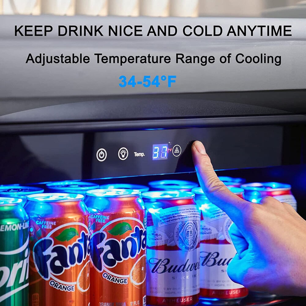 15 in. 100 (12 oz.) Cans Beverage Cooler Refrigerator Soda Drink Mini  Fridge Built-in or Freestanding Frost-Free