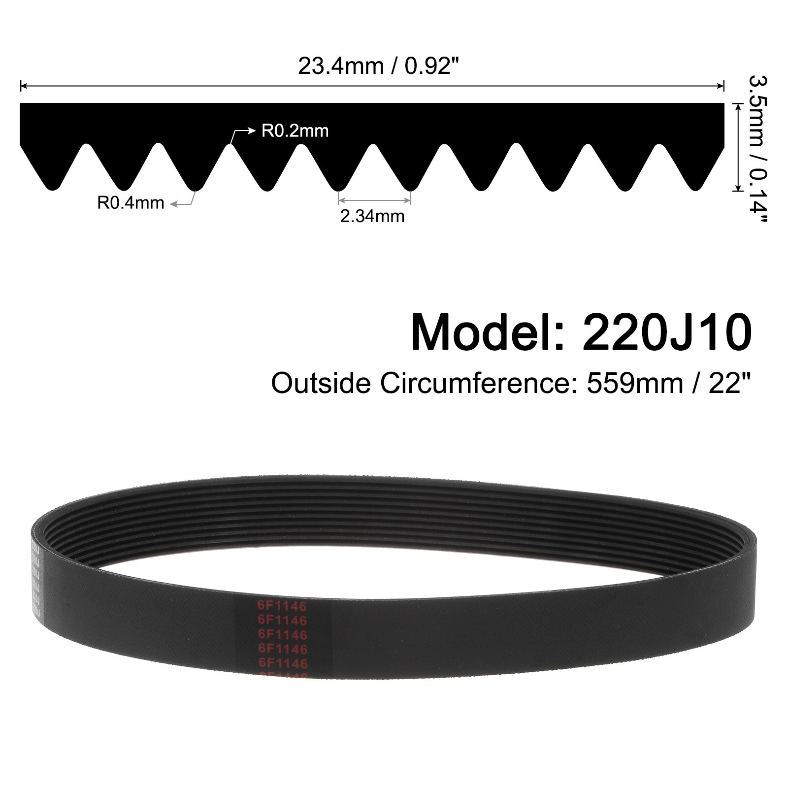 Unique Bargains S25112700UX1907 Riding-Mower-Belts - View #2