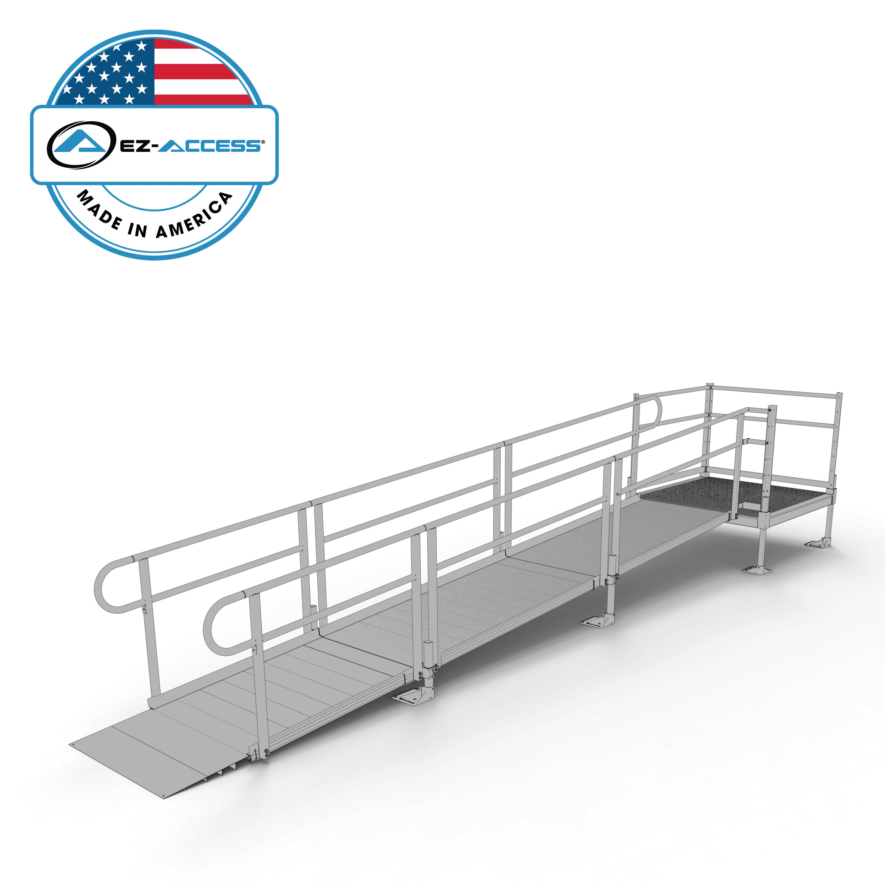 EZ-ACCESS PS16S44T 16-Feet x 53.75-Inches Aluminum Modular Entryway Wheelchair Ramp