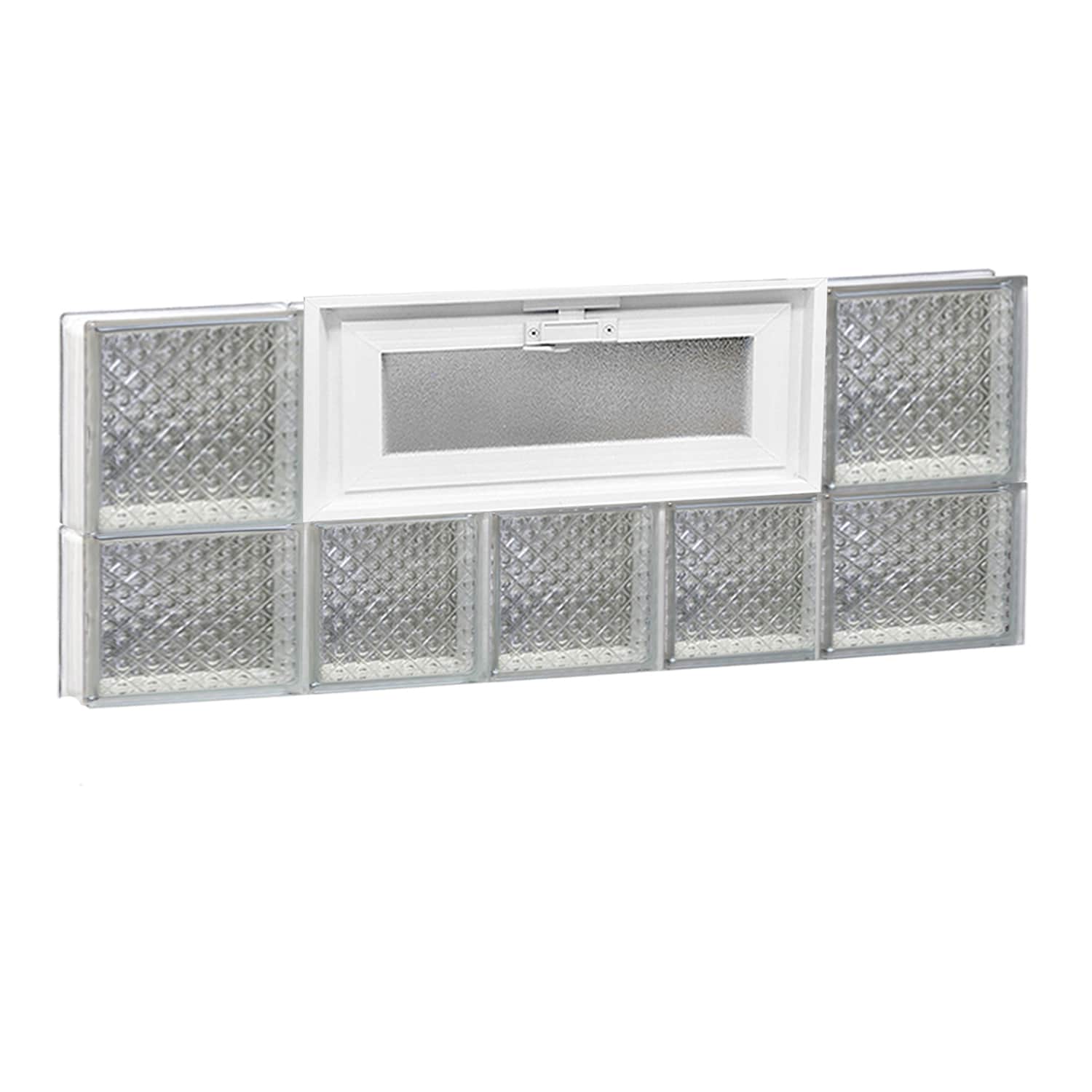 REDI2SET V3414DP Diamond Glass 32-3/4-in x 13-1/2-in Frameless Replacement Vented Glass Block Window