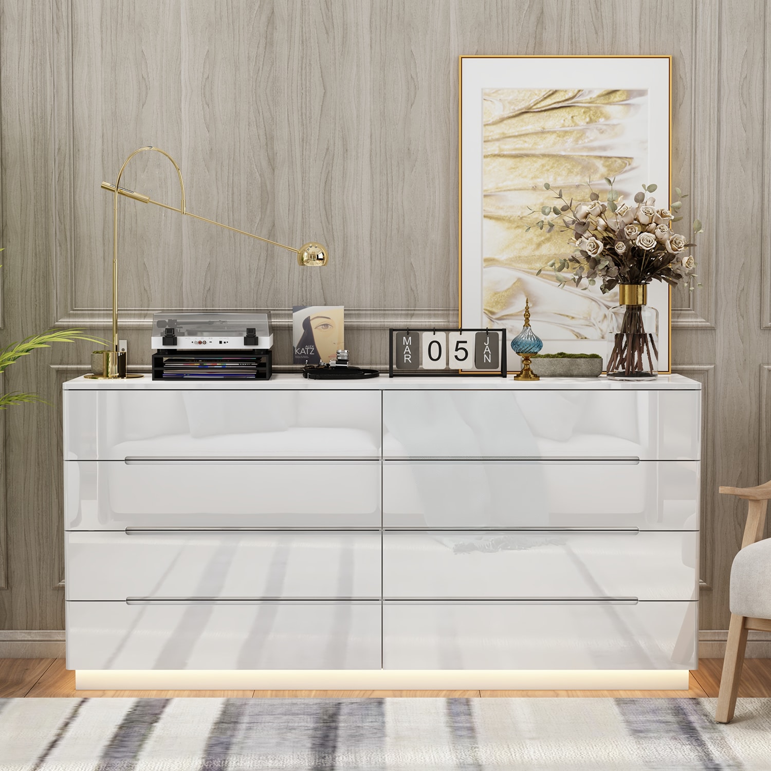 FUFU&GAGA JH0326-01 White 8 -Drawer Standard dresser