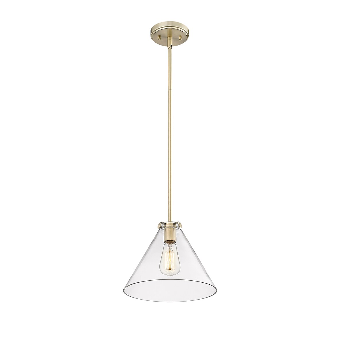 Aliza Modern Gold Clear Glass Cone Pendant Light