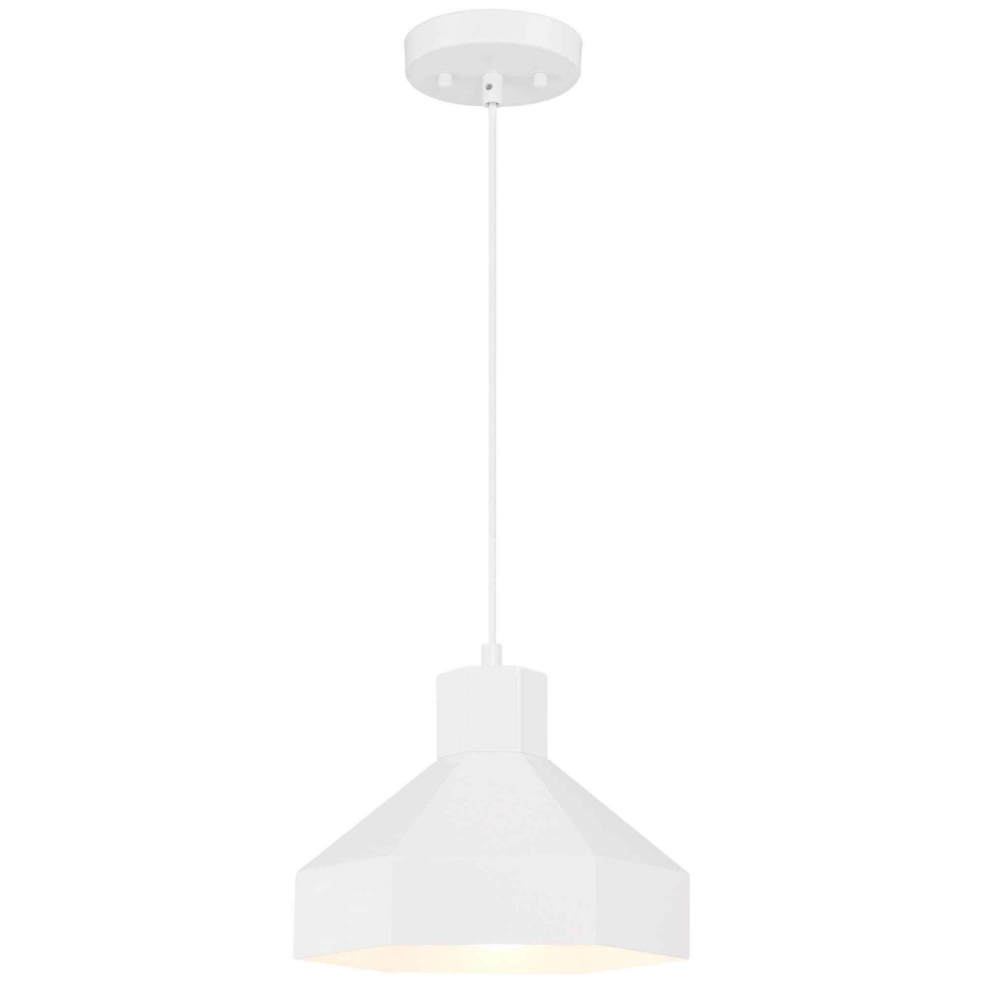 Access Lighting A-ACS-52088-MWH Poly 1 - Light Matte White Incandescent Steel Pendant Light
