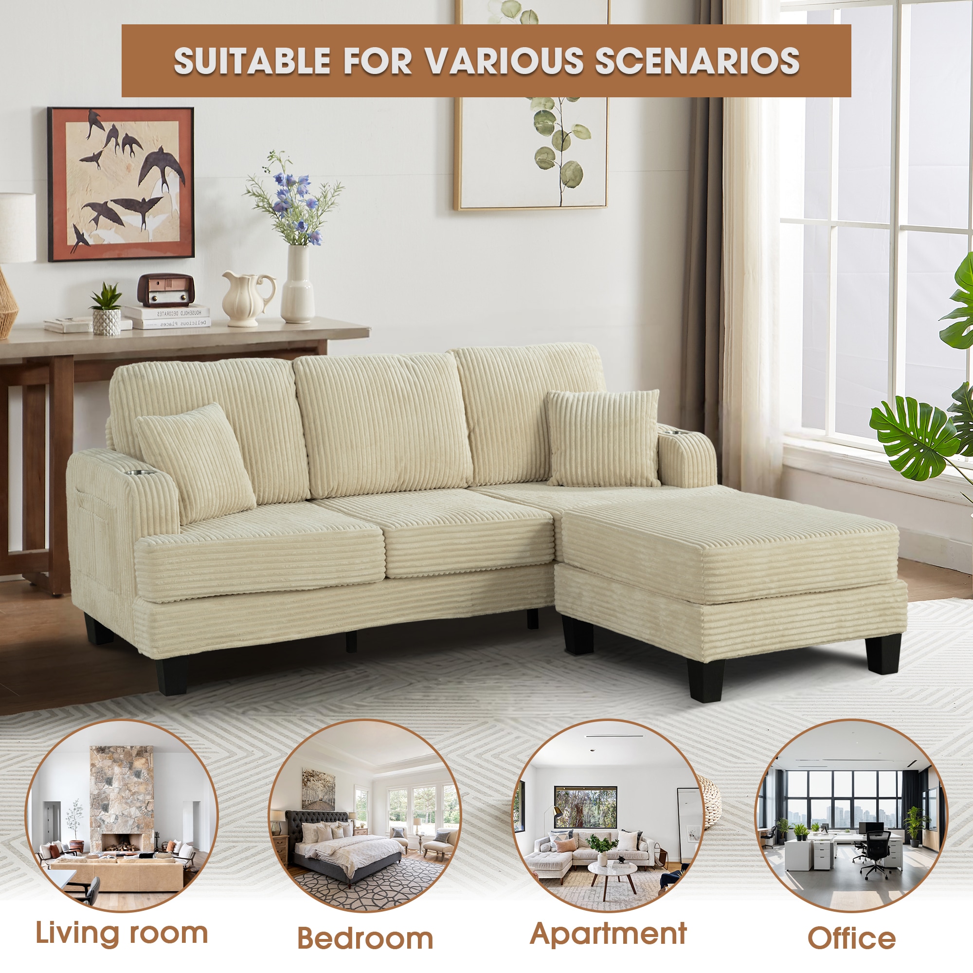 IHOMEadore MDSL6932BG Sofas-Loveseats - View #2