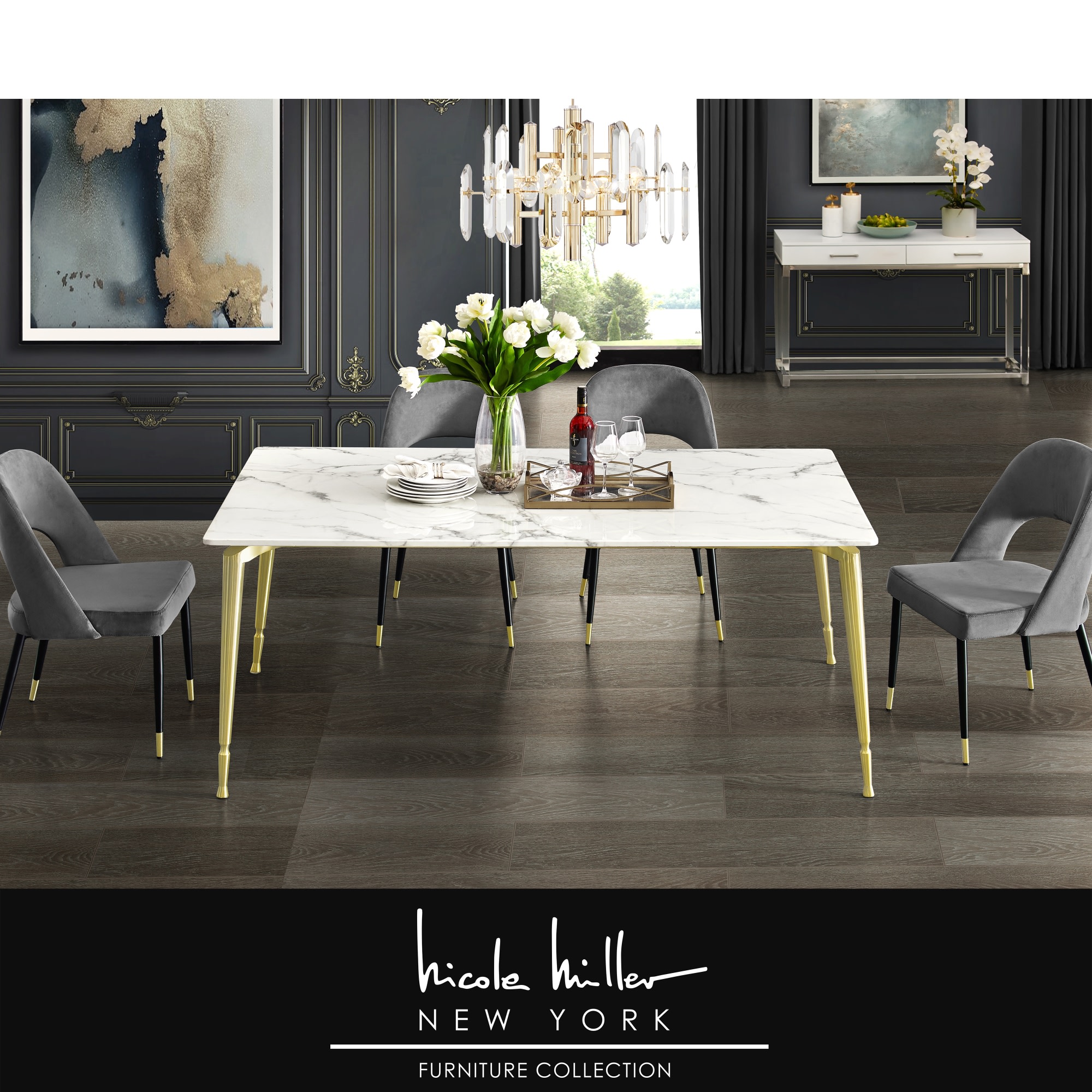 Nicole Miller NDT121-24WES-LS Dining-Tables - View #2