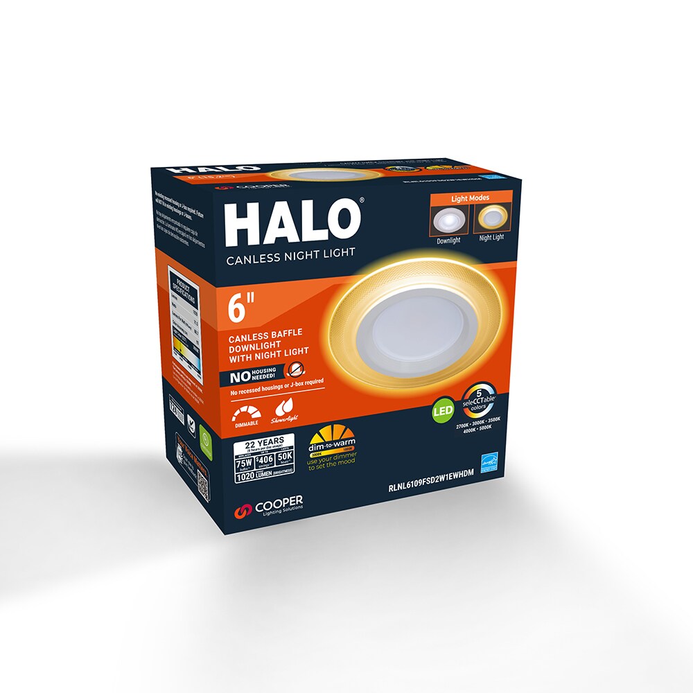 Halo RLNL Series White 6 in 1000 Lumen Switchable White Round